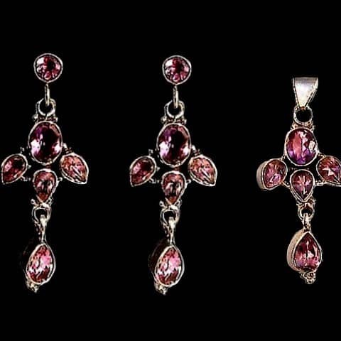 Bijoux indiens argent - Parure indienne Améthyste