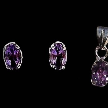 Bijoux indiens argent - Parure indienne Améthyste