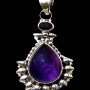 Bijoux indiens argent - Pendentif indien Améthyste