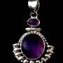 Bijoux indiens argent - Pendentif indien Améthyste