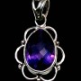 Bijoux indiens argent - Pendentif indien Améthyste