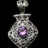 Bijoux indiens argent - Pendentif indien Améthyste