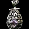 Bijoux indiens argent - Pendentif indien Améthyste