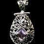 Bijoux indiens argent - Pendentif indien Améthyste