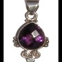 Bijoux indiens argent - Pendentif indien Améthyste