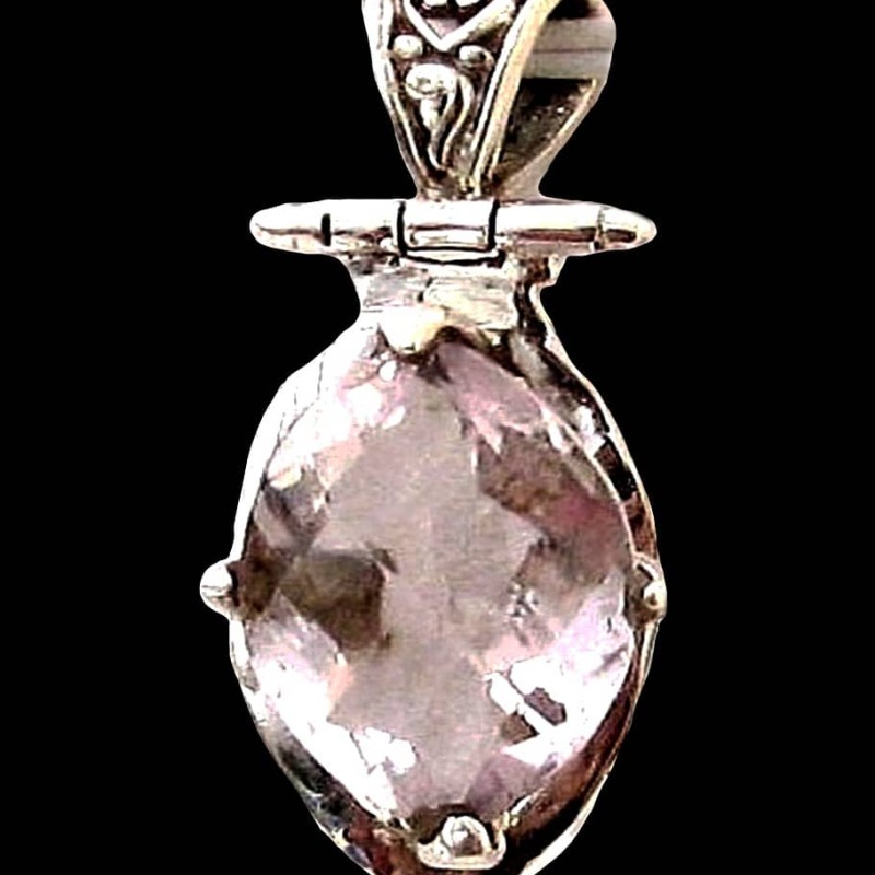 Bijoux indiens argent - Pendentif indien Améthyste