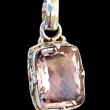 Bijoux indiens argent - Pendentif indien Améthyste