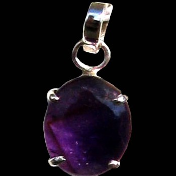 Bijoux indiens argent - Pendentif indien Améthyste
