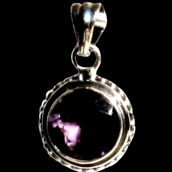 Bijoux indiens argent - Pendentif indien Améthyste