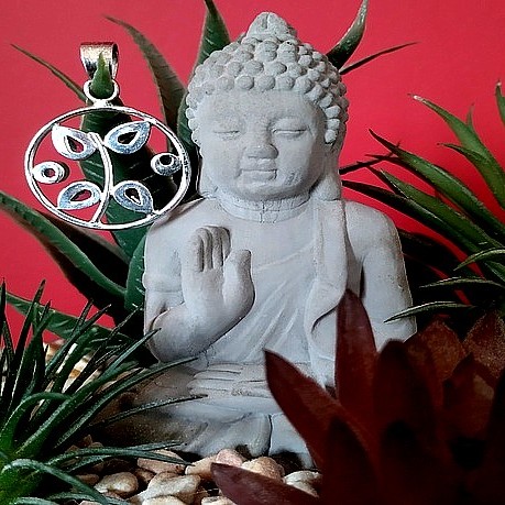 Bijoux indiens argent - Pendentif indien Améthyste