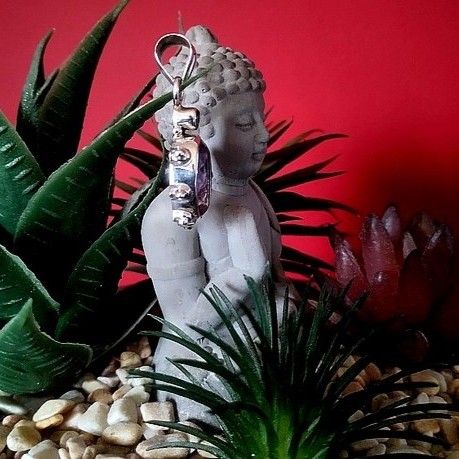 Bijoux indiens argent - Pendentif indien Améthyste