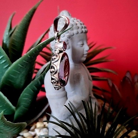 Bijoux indiens argent - Pendentif indien Améthyste