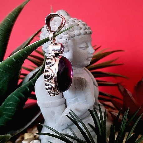Bijoux indiens argent - Pendentif indien Améthyste