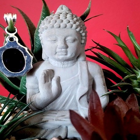 Bijoux indiens argent - Pendentif indien Améthyste