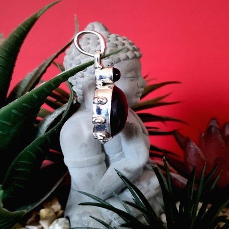 Bijoux indiens argent - Pendentif indien Améthyste