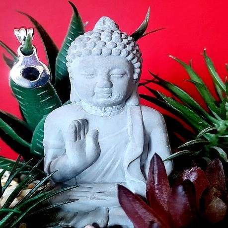 Bijoux indiens argent - Pendentif indien Améthyste