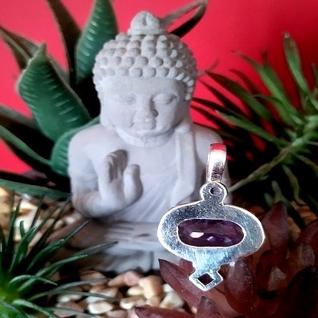 Bijoux indiens argent - Pendentif indien Améthyste