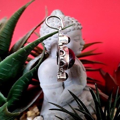 Bijoux indiens argent - Pendentif indien Améthyste