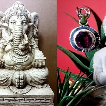 Bijoux indiens argent - Pendentif indien Améthyste