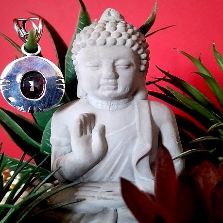 Bijoux indiens argent - Pendentif indien Améthyste