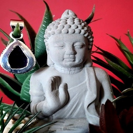 Bijoux indiens argent - Pendentif indien Améthyste