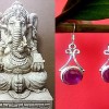 Bijoux indiens argent - Boucles d'Oreilles indiennes Améthyste