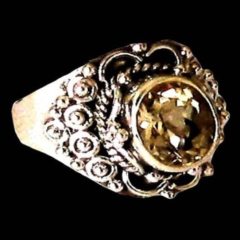 Bague Citrine - Bague indienne - Bijoux indiens