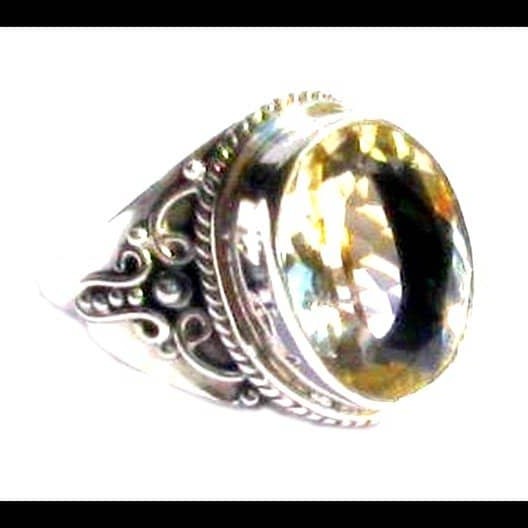 Bague Citrine - Bague indienne - Bijoux indiens