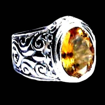 Bague Citrine - Bague indienne - Bijoux indiens