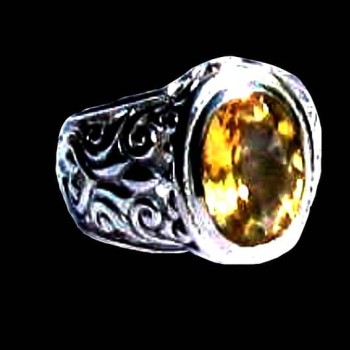 Bague Citrine - Bague indienne - Bijoux indiens