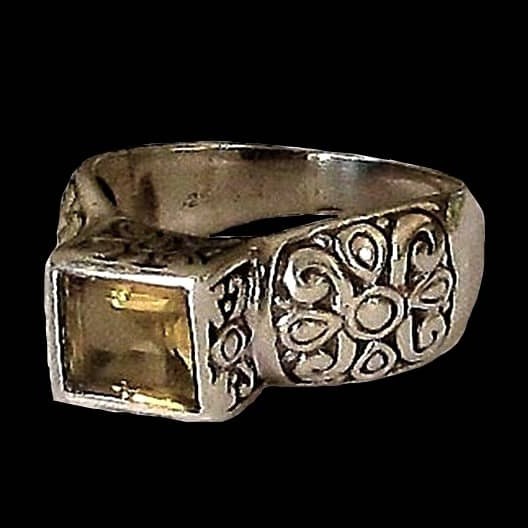 Bague Citrine - Bague indienne - Bijoux indiens