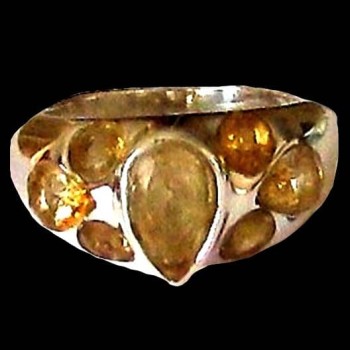 Bague Citrine - Bague indienne - Bijoux indiens