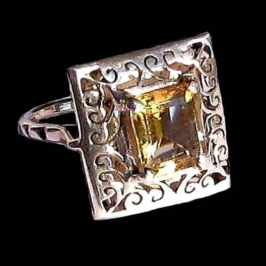 Bague Citrine - Bague indienne - Bijoux indiens