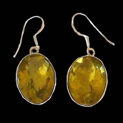 Boucles d'oreilles indiennes Citrine - Bijoux indiens