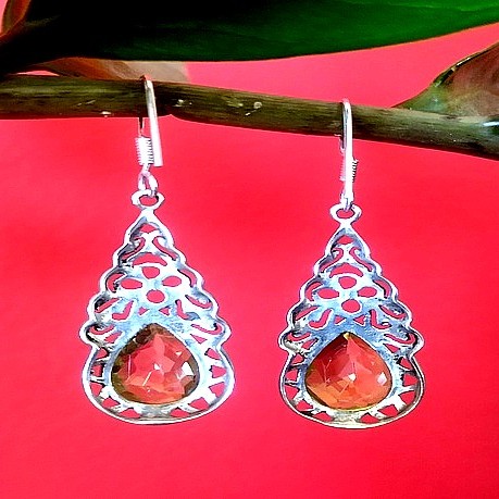 Boucles d'oreilles indiennes Citrine - Bijoux indiens