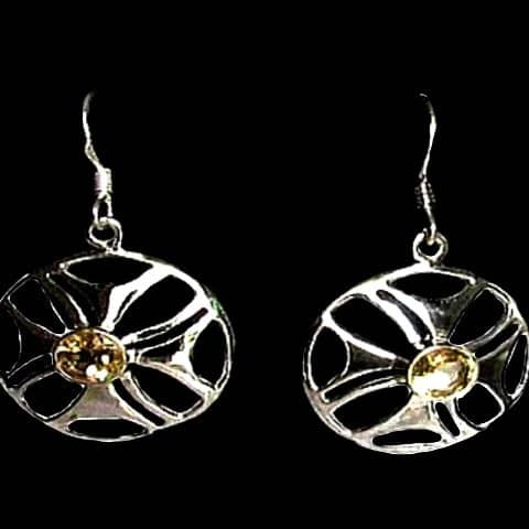 Boucles d'oreilles indiennes Citrine - Bijoux indiens