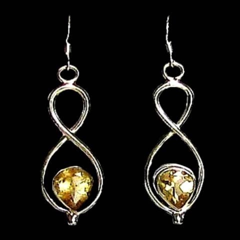 Boucles d'oreilles indiennes Citrine - Bijoux indiens