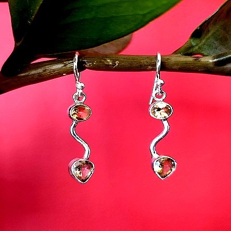 Bijoux argent citrine - Boucles d'oreilles indiennes