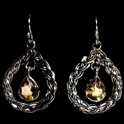 Boucles d'oreilles indiennes Citrine - Bijoux indiens
