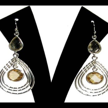 Boucles d'oreilles indiennes Citrine - Bijoux indiens