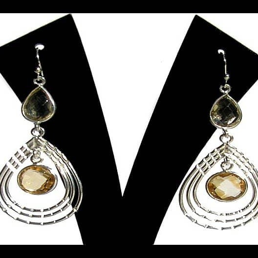 Boucles d'oreilles indiennes Citrine - Bijoux indiens