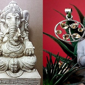 Pendentif Citrine - Pendentif indien - Bijoux indiens