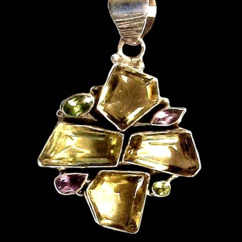 Pendentif Citrine - Pendentif indien - Bijoux indiens