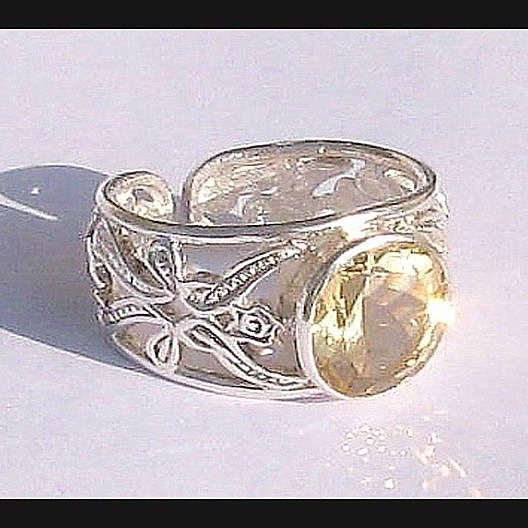 Bague Citrine - Bague indienne - Bijoux indiens