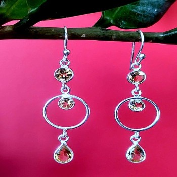 Boucles d'oreilles indiennes Citrine - Bijoux indiens