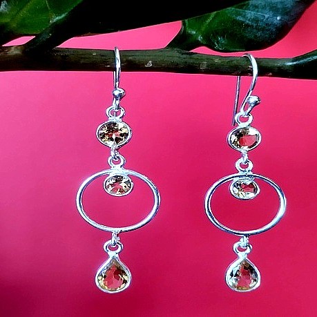Boucles d'oreilles indiennes Citrine - Bijoux indiens