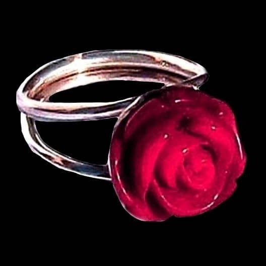 Bijoux inde - Bague argent Corail 