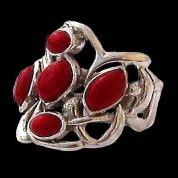 Bague indienne Corail - Bijoux indiens