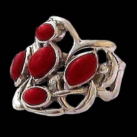 Bague indienne Corail - Bijoux indiens