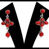 Boucles d'Oreilles indiennes Corail - Bijoux indiens